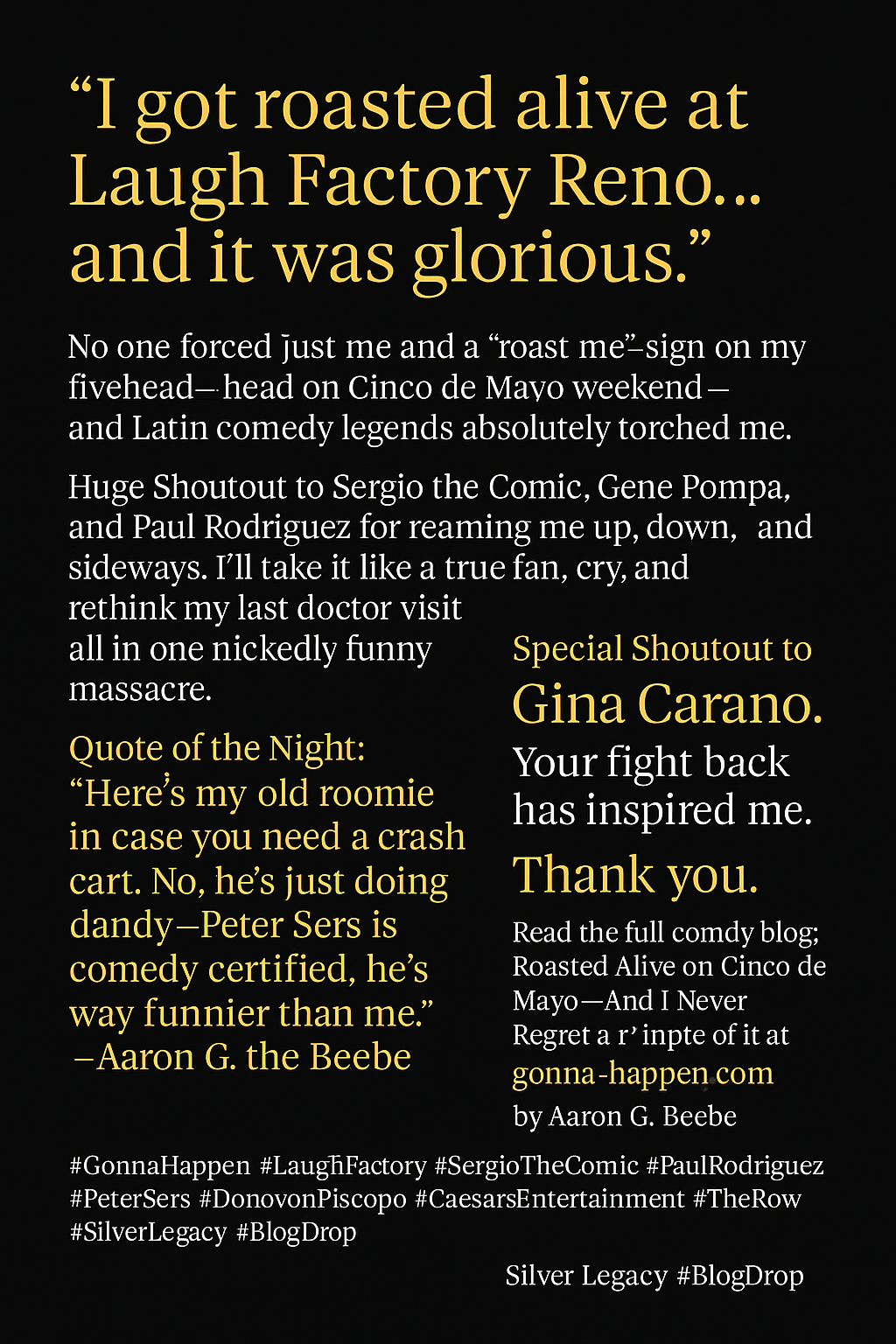 I Got Roasted Alive at Laugh Factory Reno – And It Was Glorious