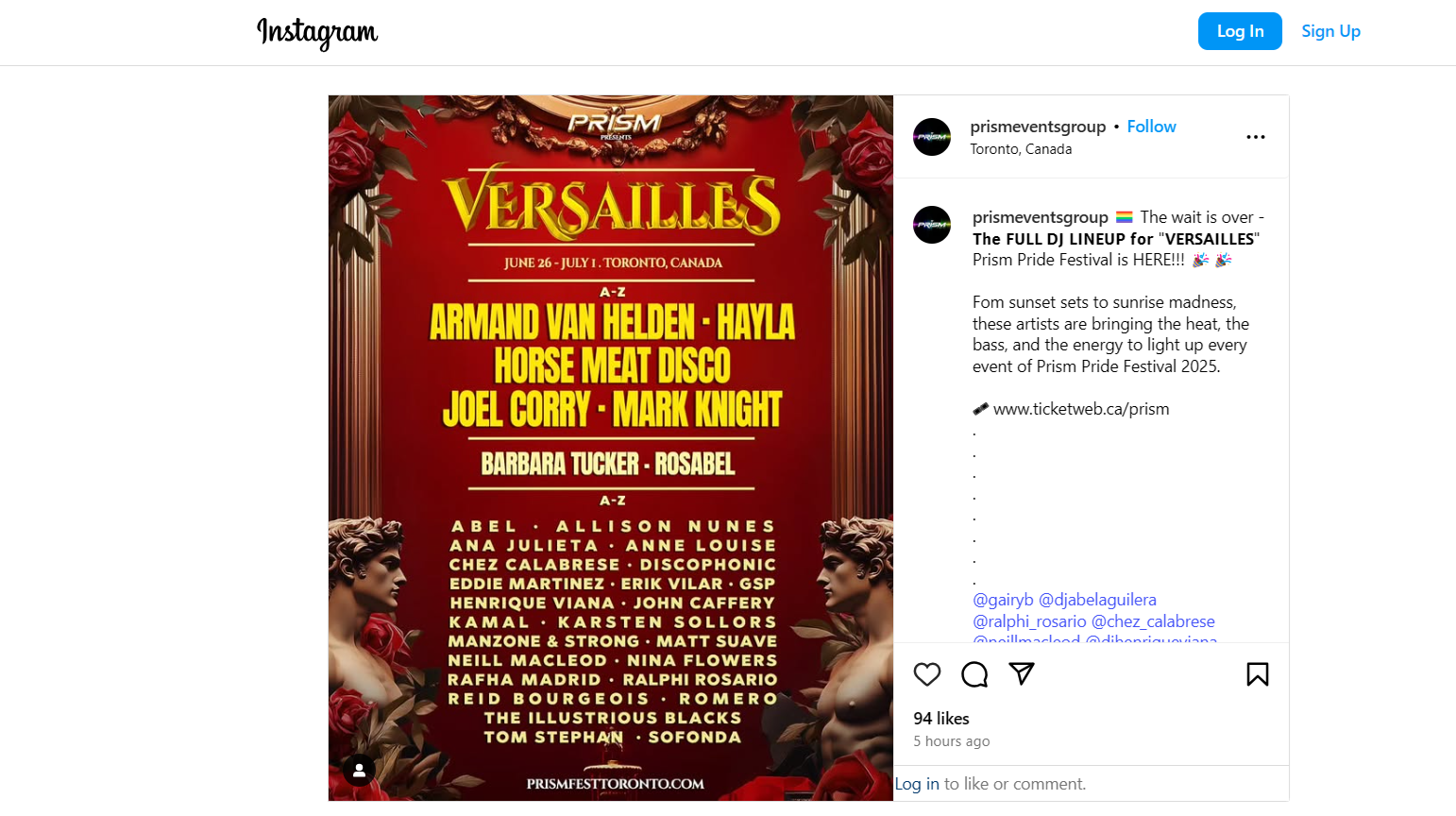 VERSAILLES – Prism Pride Festival 2025
