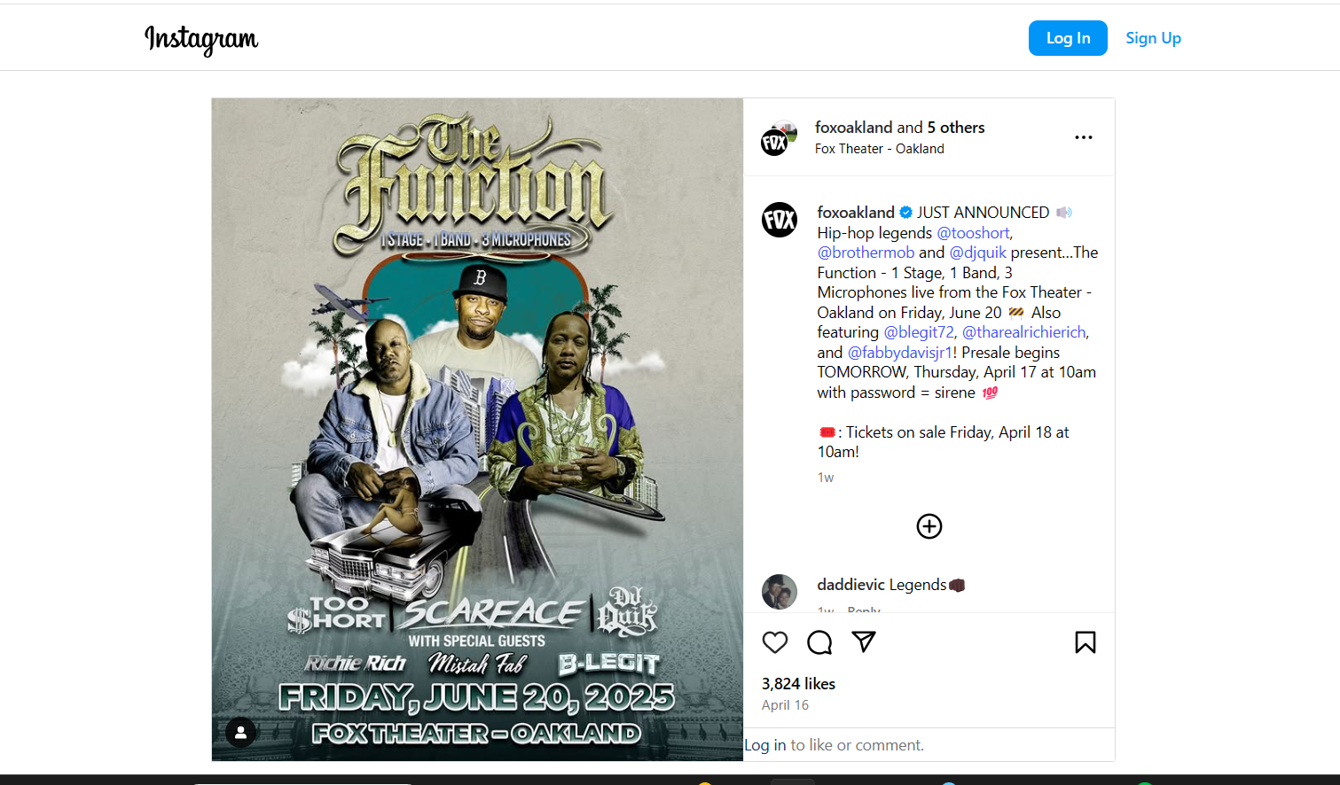 🎤 The Function: Too Short, Scarface & DJ Quik – Fox Theater, Oakland