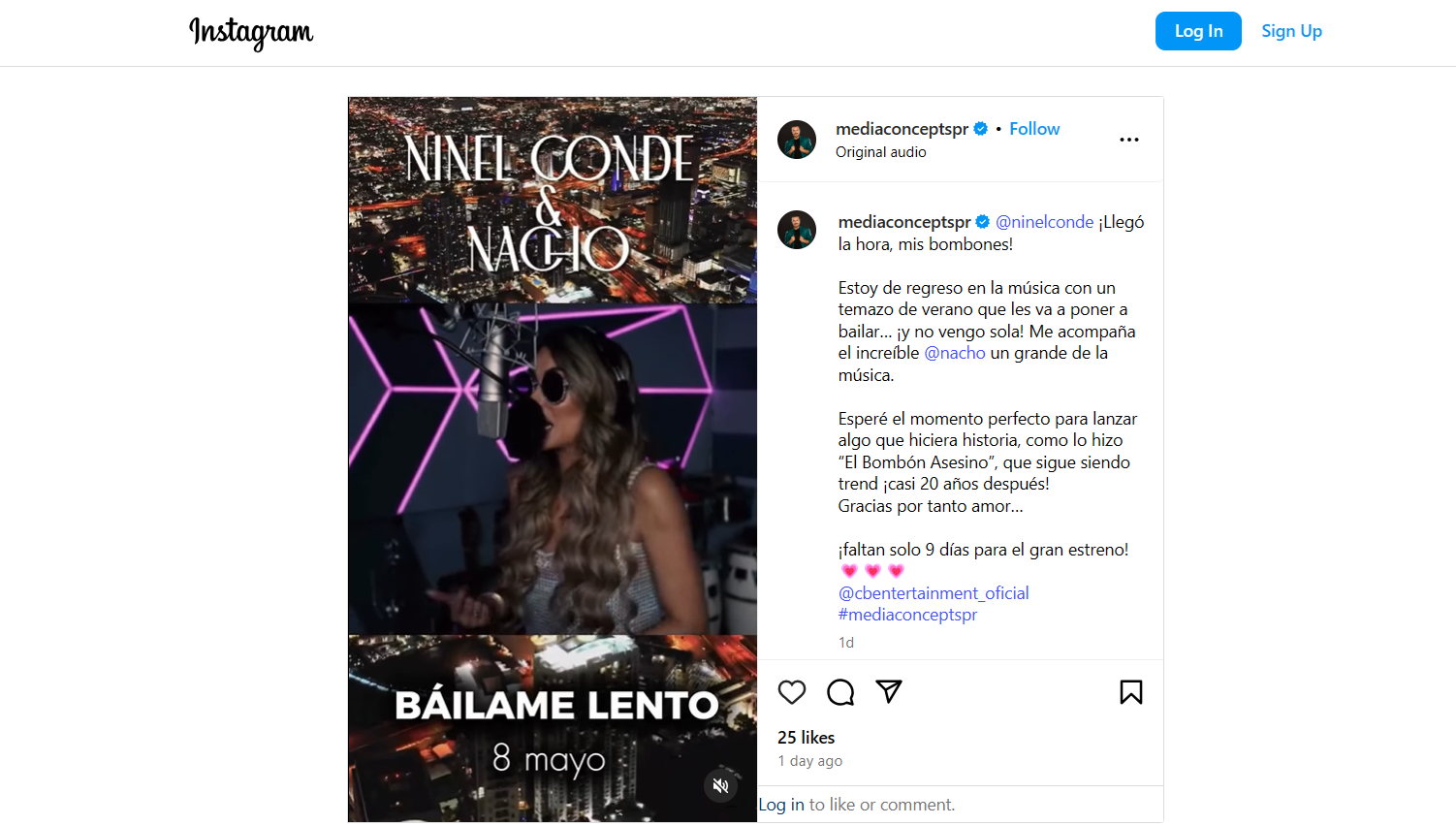 Báilame Lento – Single Release by Ninel Conde & Nacho